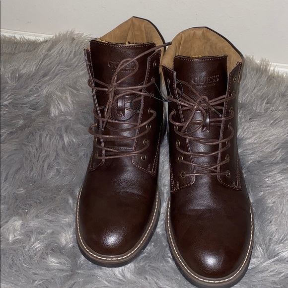 Guess Combat Boots Fur Lined Brown - Picture 3 of 8